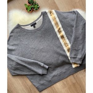 J.CREW • Metallic Gold Stripe Sweatshirt